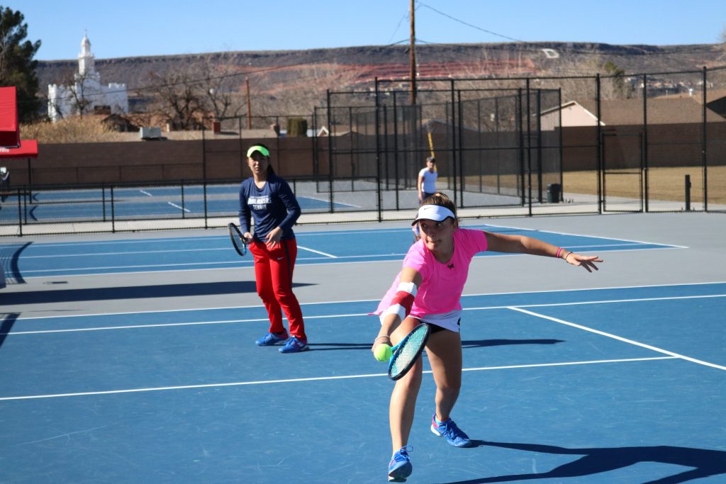 Women's tennis ends regular season on a high note