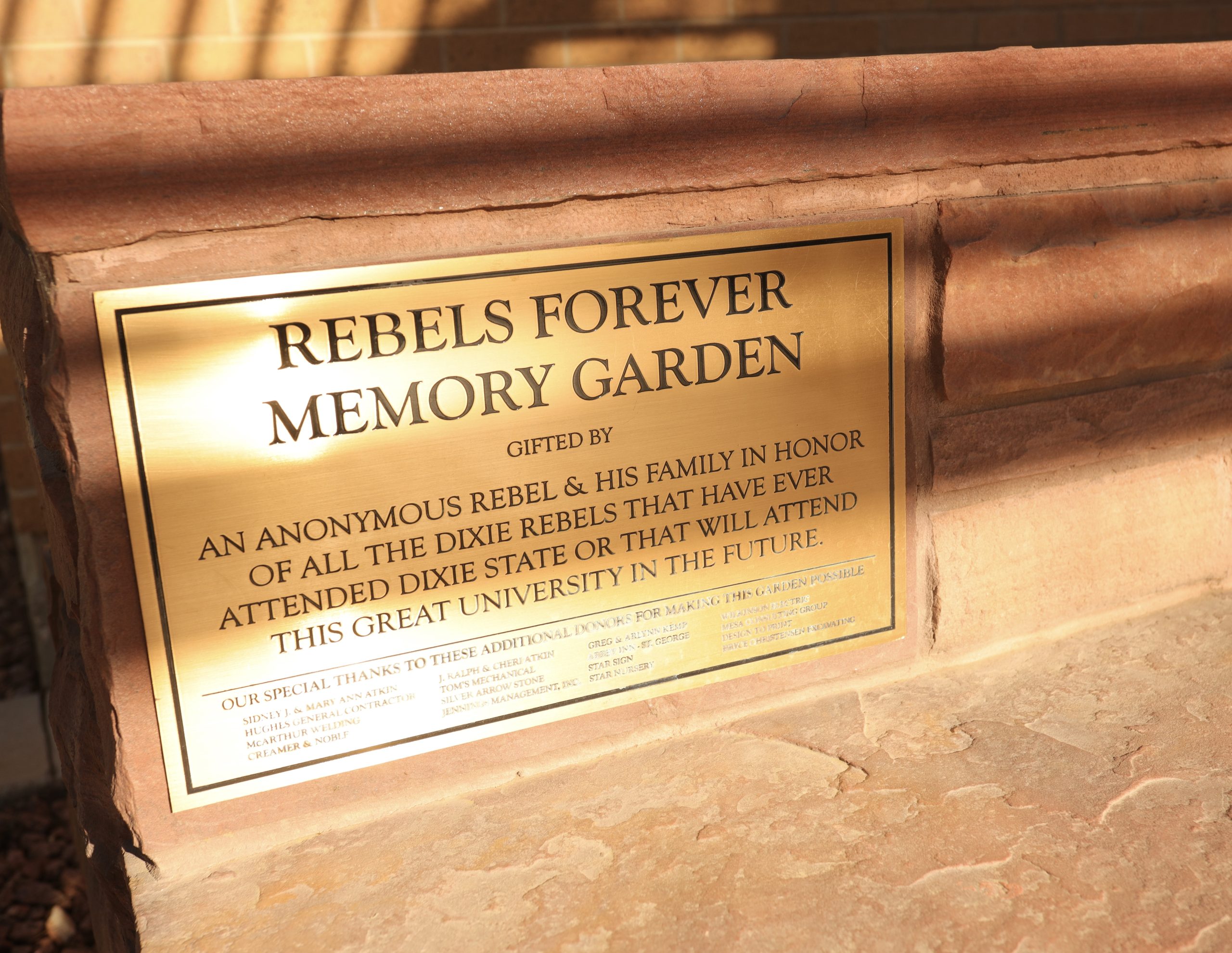 “Rebels forever” memory garden will stay through transition to Utah Tech University