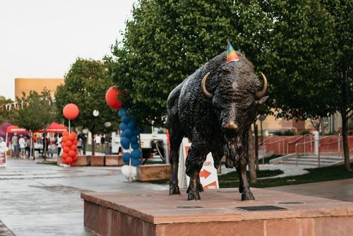 Students kicked off D-Week by celebrating Brooks the Bison’s birthday